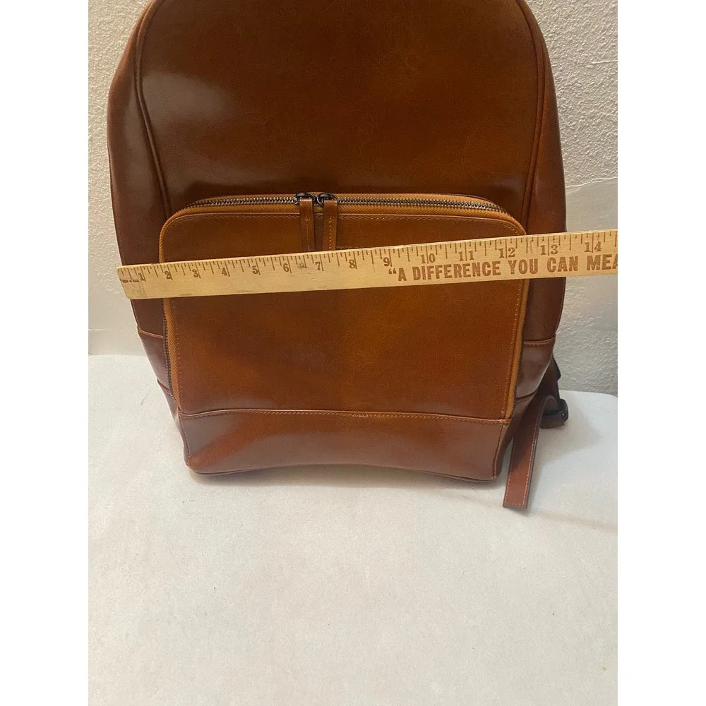 Herbalife Nutrition Backpack Unisex Large Cognac Brown Excellent Faux Leather